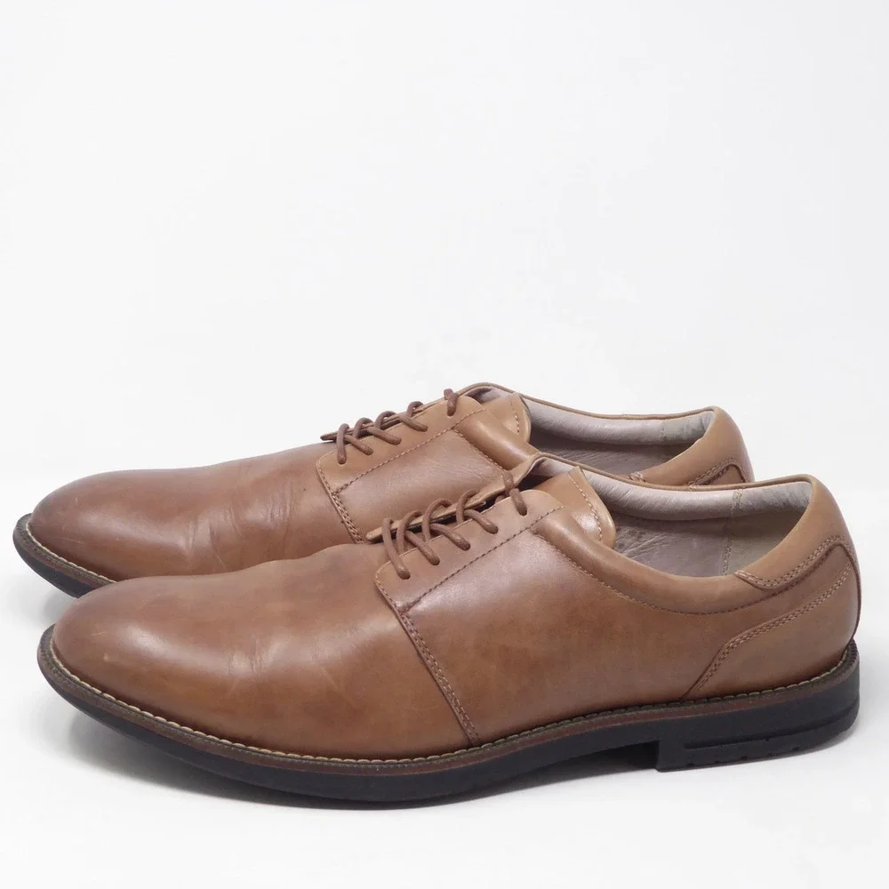 Abeo Mens Oscar Plain Toe Derby Shoes Brown Leather Lace Up Orthotic 13N